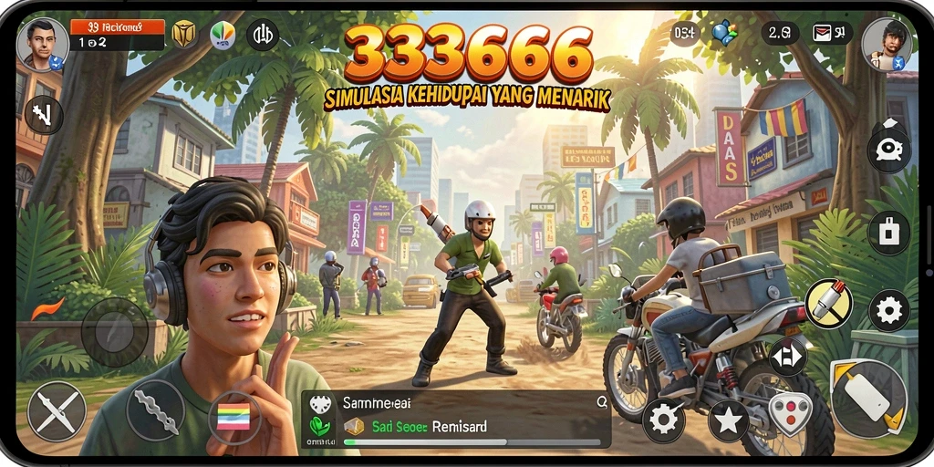 Screenshot utama 333666 menampilkan gameplay simulasi yang mendalam.
