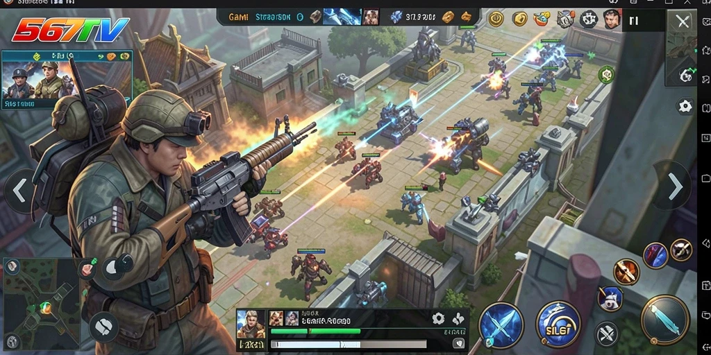 Tangkapan layar utama 567TV yang menampilkan gameplay SLG yang menarik.