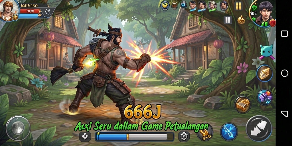 Screenshot utama 666J menampilkan momen aksi mendebarkan.