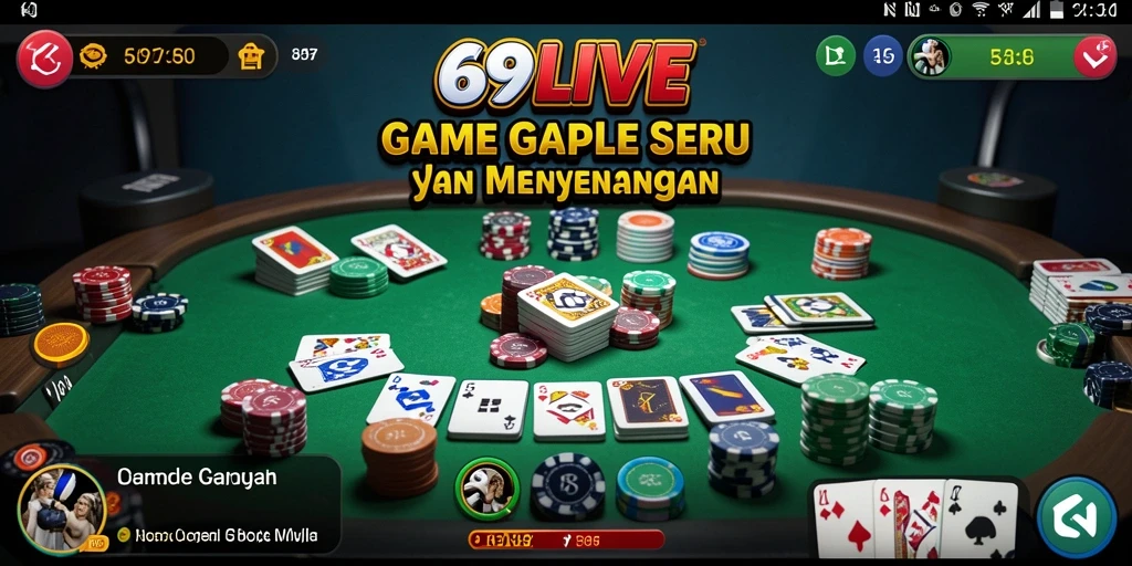 Screenshot utama 69LIVE menampilkan gameplay Gaple yang menarik.