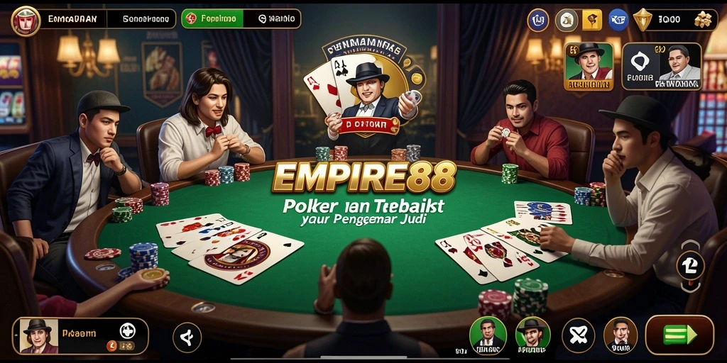 Tampilan gameplay Poker yang menarik dan penuh aksi di EMPIRE88.