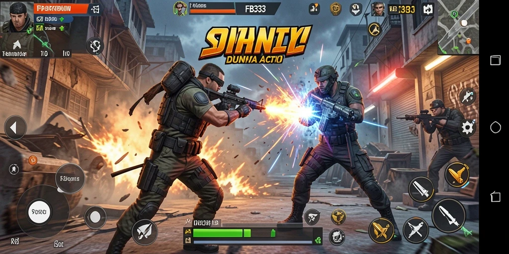 Tampilan seru pertarungan dalam gameplay FB333.