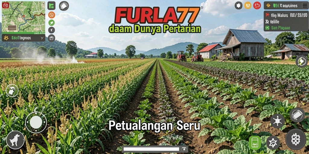 Tampilan gameplay menarik di FURLA77 menunjukkan aktivitas bertani yang seru.