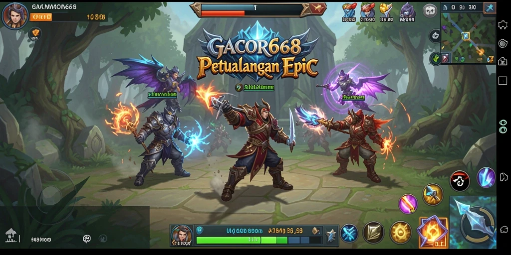 Screenshot GACOR668 menampilkan aksi seru dalam pertempuran MMORPG.