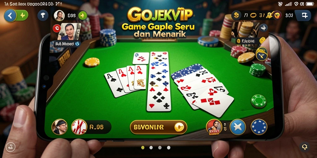 Tampilan gameplay Gaple yang seru di GOJEKVIP