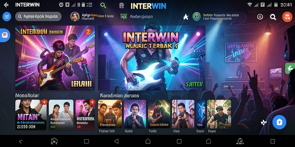 Tampilan gameplay INTERWIN yang menampilkan interaksi dengan musik.