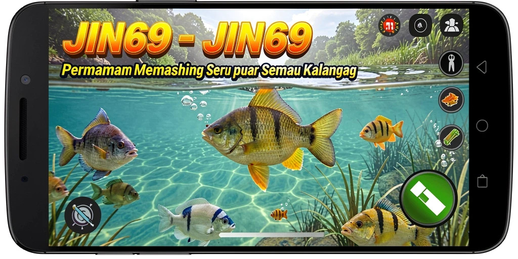 Screenshot utama JIN69 menampilkan adegan memancing yang mendebarkan.