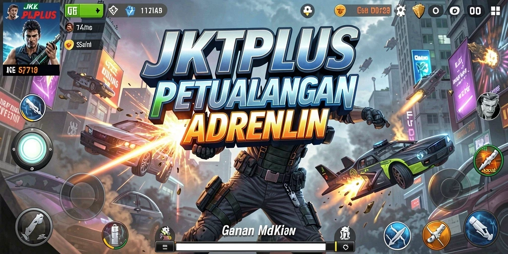 Screenshot menampilkan aksi menegangkan di JKTPLUS saat bertarung melawan musuh.