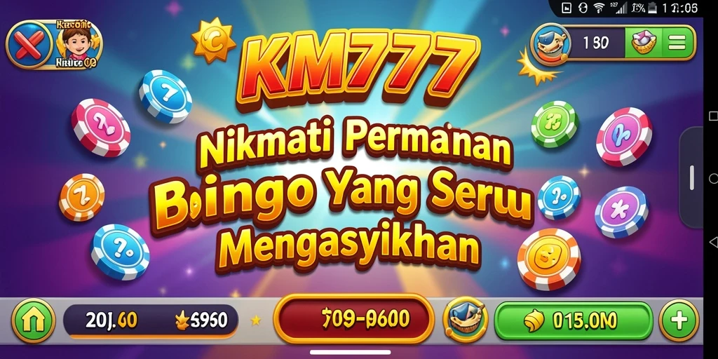 Screenshot gameplay KM777 menampilkan serunya bermain Bingo.