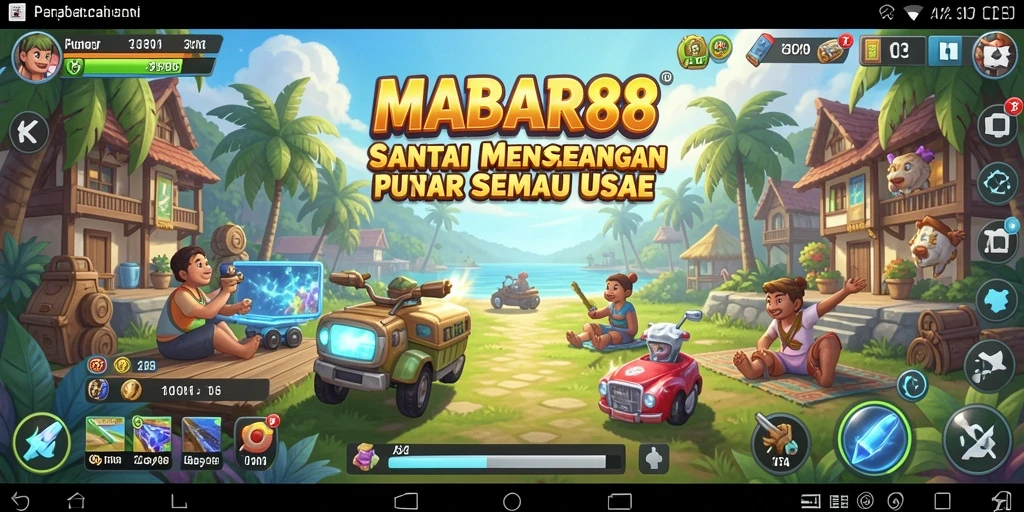 Screenshot gameplay MABAR88 menampilkan suasana permainan yang ceria dan menyenangkan.