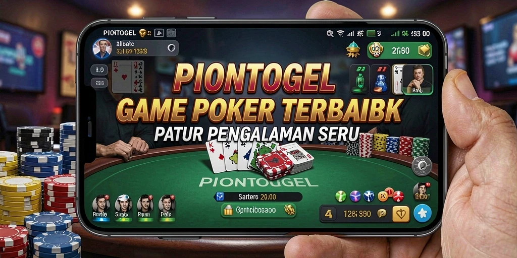 Screenshot menunjukkan momen seru permainan poker di PIONTOGEL.