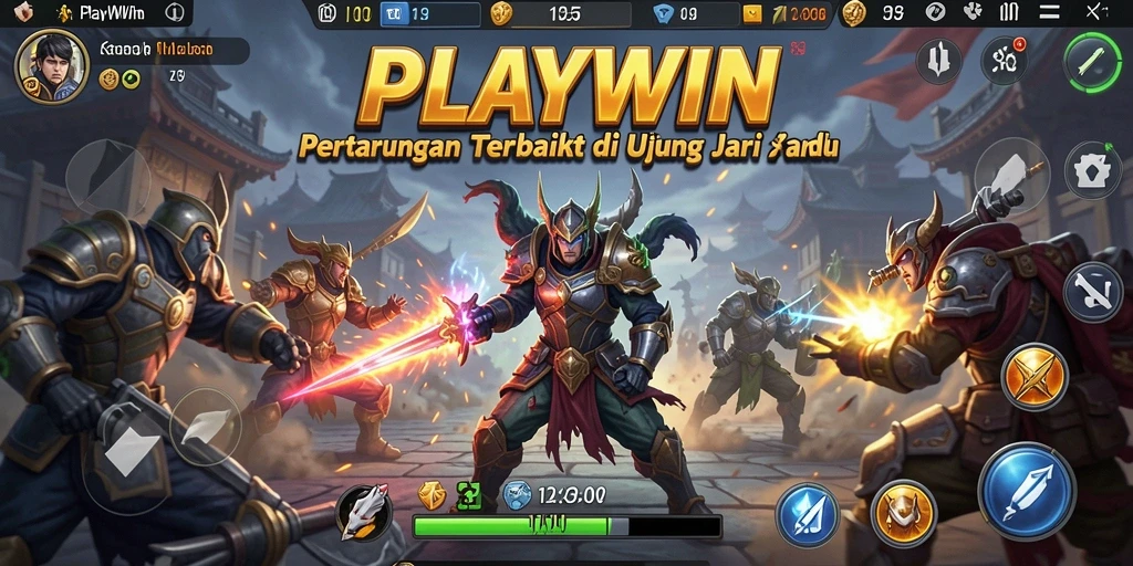Tangkapan layar gameplay <strong>PLAYWIN</strong> menunjukkan aksi pertarungan yang mendebarkan.