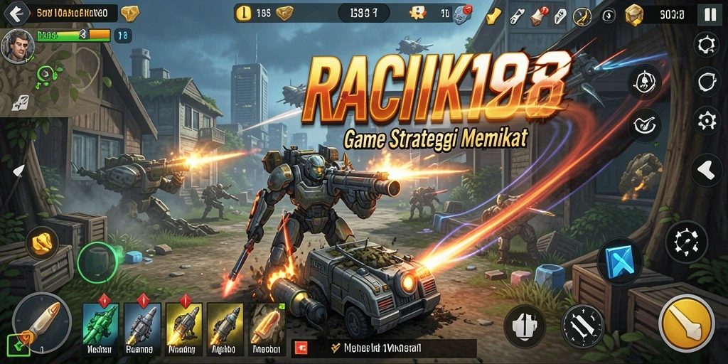 Screenshot utama RACIK198 menampilkan pertempuran intens dan strategi yang menarik.