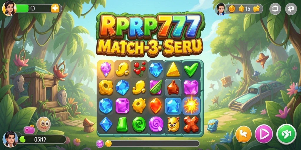 Screenshot menunjukkan gameplay RPRP777 yang penuh warna dan menantang.