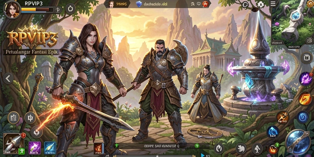 Tampilan gameplay RPVIP3 yang mengasyikkan dalam pertarungan ARPG.