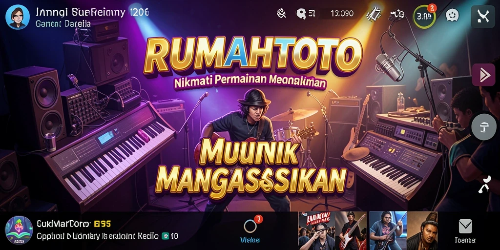 Screenshot gameplay RUMAHTOTO yang menampilkan pengalaman bermain musik.