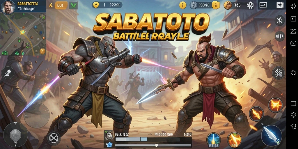 Tangkapan layar gameplay SABATOTO menampilkan pertarungan seru di arena Battle Royale.