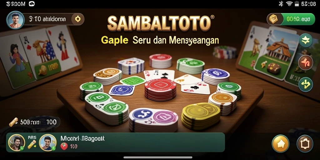 Screenshot utama SAMBALTOTO menampilkan keseruan gameplay Gaple.