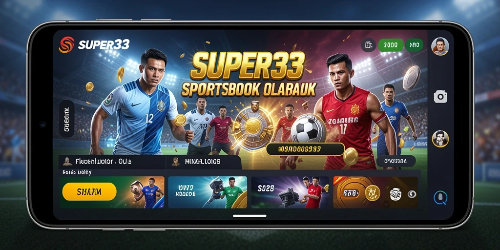 Screenshot menunjukkan antarmuka aplikasi SUPER33 saat melakukan taruhan olahraga.