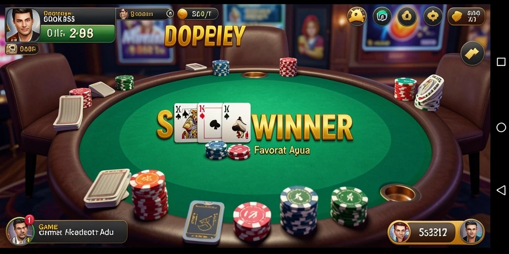 Screenshot gameplay SUPERWINNER menampilkan aksi Poker yang seru.
