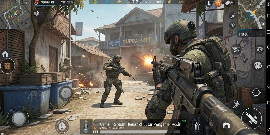 Tampilan aksi mendebarkan di dalam gameplay SUPRASLOT.