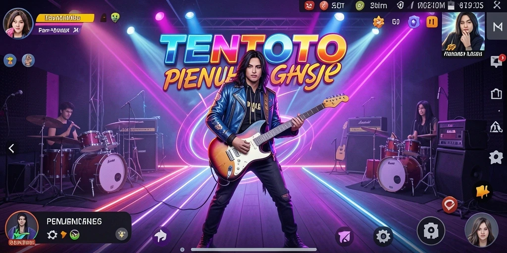 Tampilan gameplay menarik dalam TENTOTO, menampilkan berbagai genre musik.