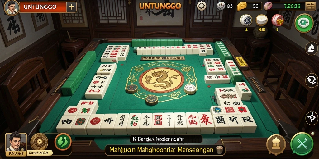 Screenshot UNTUNGGO menampilkan gameplay Mahjong yang menarik dan seru.