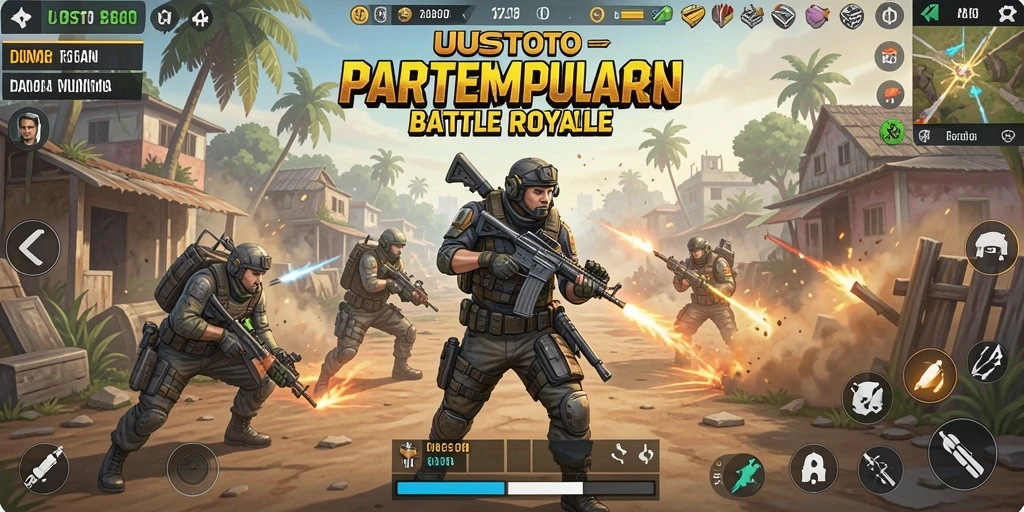 Screenshot gameplay UUSTOTO dengan aksi pertempuran intens.