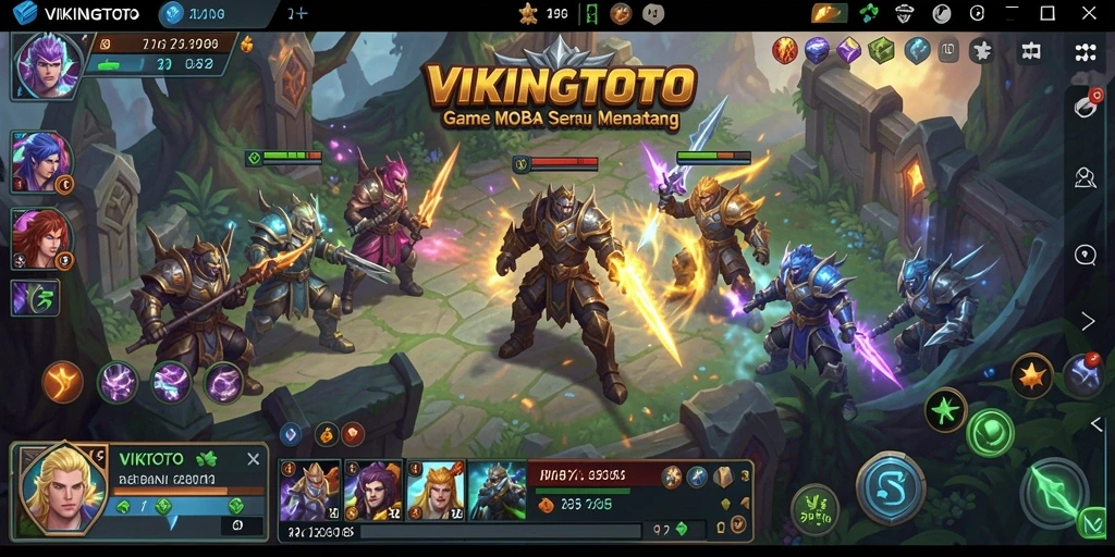 Tampilan gameplay VIKINGTOTO yang menegangkan di arena MOBA.