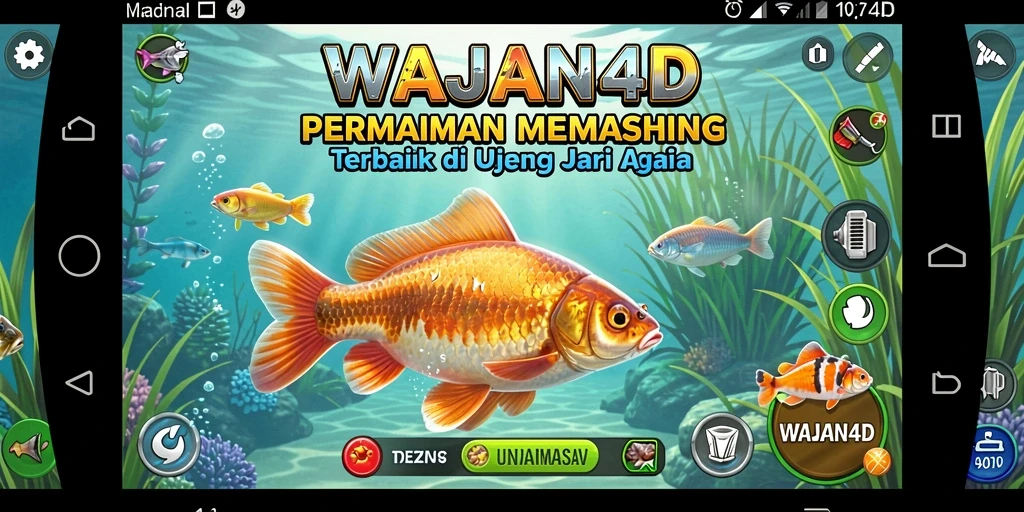 Tampilan gameplay WAJAN4D dengan aksi memancing yang seru.