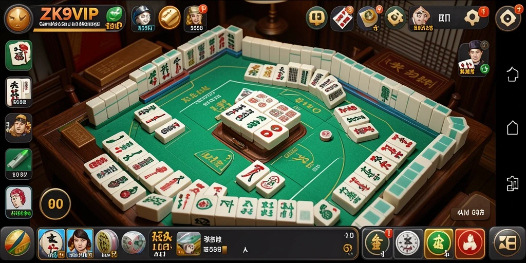 Screenshot gameplay ZK9VIP menampilkan permainan Mahjong yang menantang.