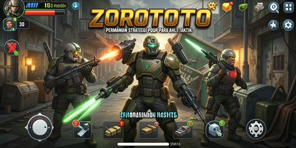 Tampilan gameplay ZOROTOTO yang menonjolkan strategi dan taktik.